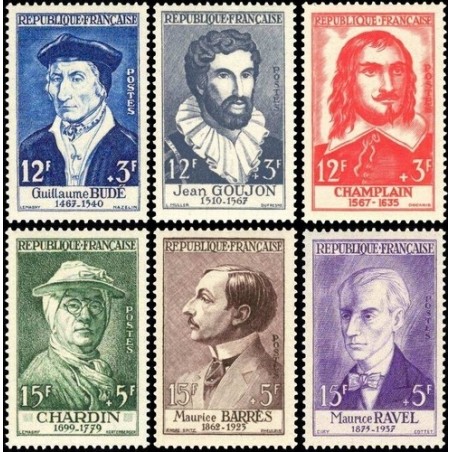 N°1066-1071 - 6 TIMBRES DE FRANCE NEUF ** DE LUXE.