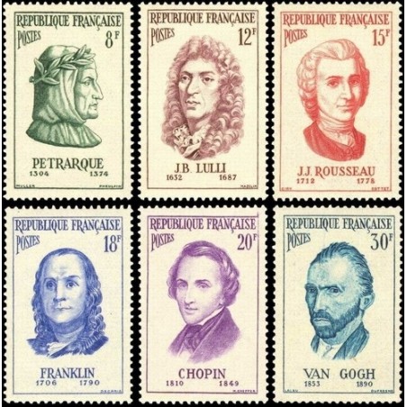 N°1082-1087 - 6 TIMBRES DE FRANCE NEUF ** DE LUXE.