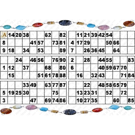 Plaque de 6 cartons de loto plastifié pliable neuf (A3)idéal pour les malvoyants.