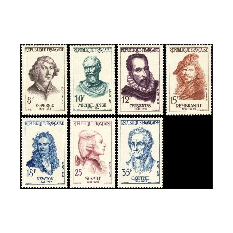 N°1132-1138 - 7 TIMBRES DE FRANCE NEUF ** DE LUXE.