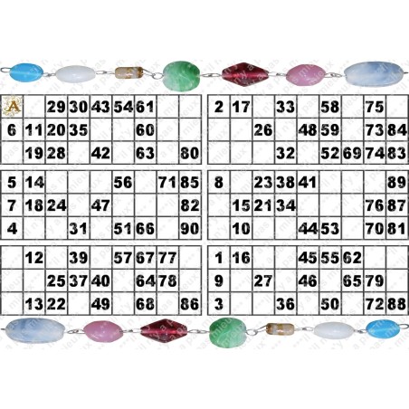 Plaque de 6 cartons de loto plastifié pliable neuf (A3)idéal pour les malvoyants.