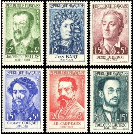 N°1166-1171 - 6 TIMBRES DE FRANCE NEUF ** DE LUXE.