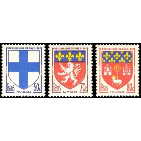 N°1180-1182 - 3 TIMBRES DE FRANCE NEUF ** DE LUXE.