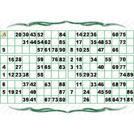 Plaque de 6 cartons de loto plastifié pliable neuf (A3)idéal pour les malvoyants.