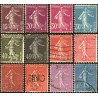 N°189-205 - 12 Timbres de France oblitéré.