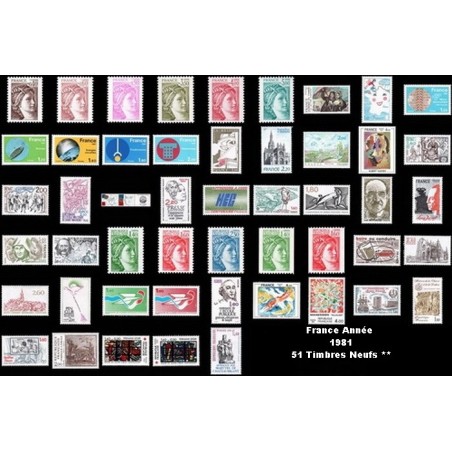 ANNEE 1981 51 TIMBRES DE FRANCE NEUF ** DE LUXE.