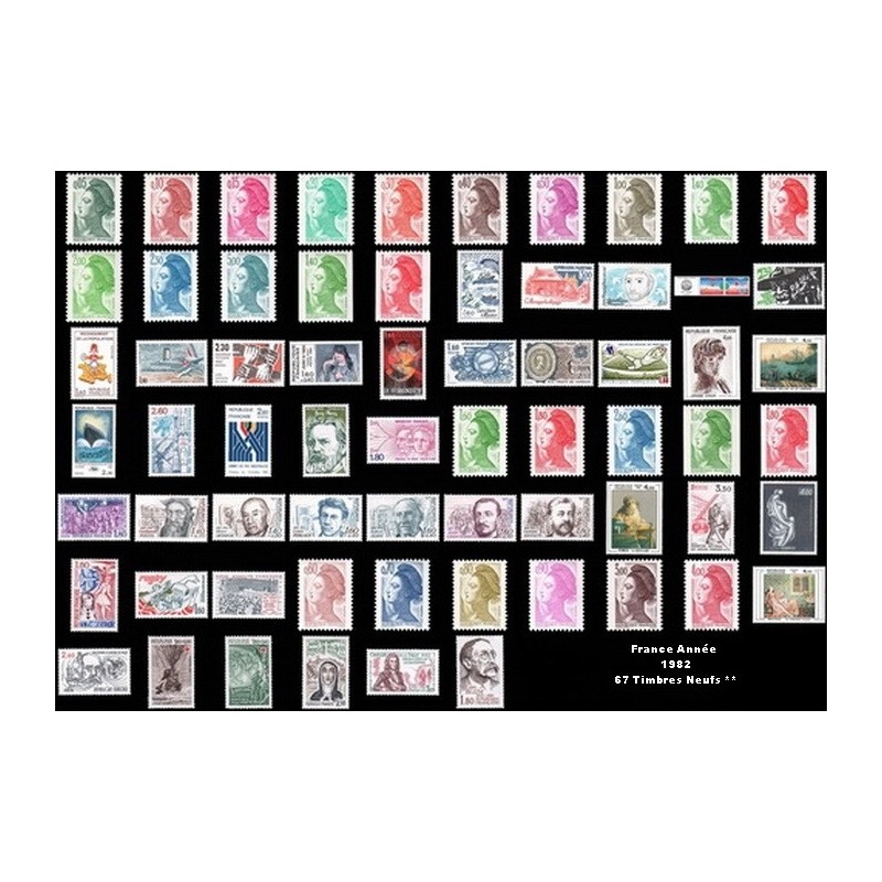 ANNEE 1982 67 TIMBRES DE FRANCE NEUF ** DE LUXE.