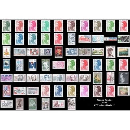 ANNEE 1982 67 TIMBRES DE FRANCE NEUF ** DE LUXE.