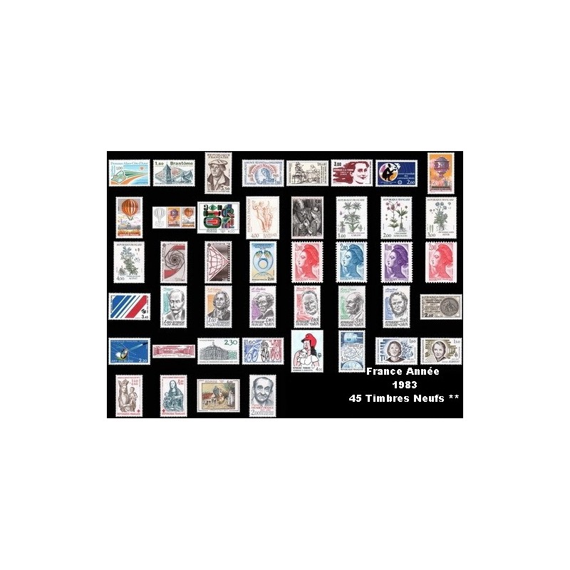ANNEE 1983 45 TIMBRES DE FRANCE NEUF ** DE LUXE.