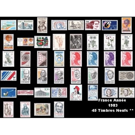 ANNEE 1983 45 TIMBRES DE FRANCE NEUF ** DE LUXE.