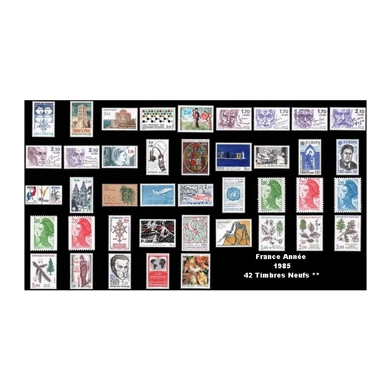 ANNEE 1985 42 TIMBRES DE FRANCE NEUF ** DE LUXE.