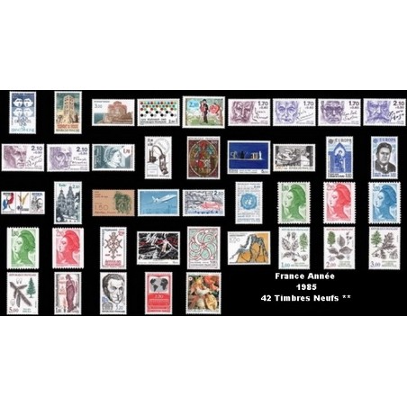 ANNEE 1985 42 TIMBRES DE FRANCE NEUF ** DE LUXE.