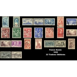 Année 1939 - 23 Timbres de France oblitéré.