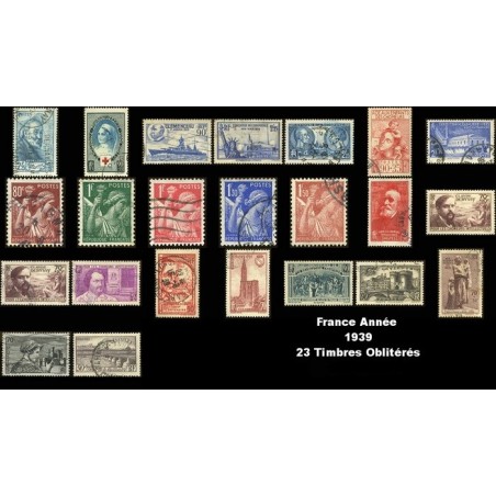 Année 1939 - 23 Timbres de France oblitéré.
