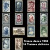 Année 1950 - 14 Timbres de France oblitéré.