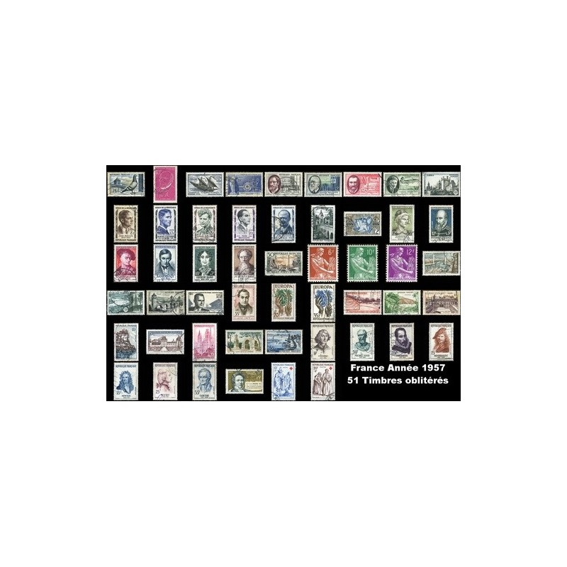 Année 1957 - 51 Timbres de France oblitéré.