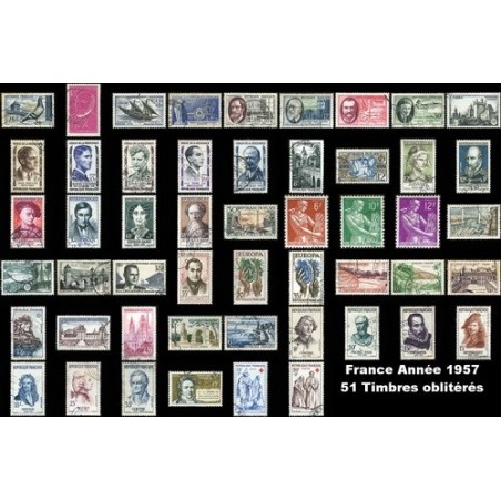 Année 1957 - 51 Timbres de France oblitéré.