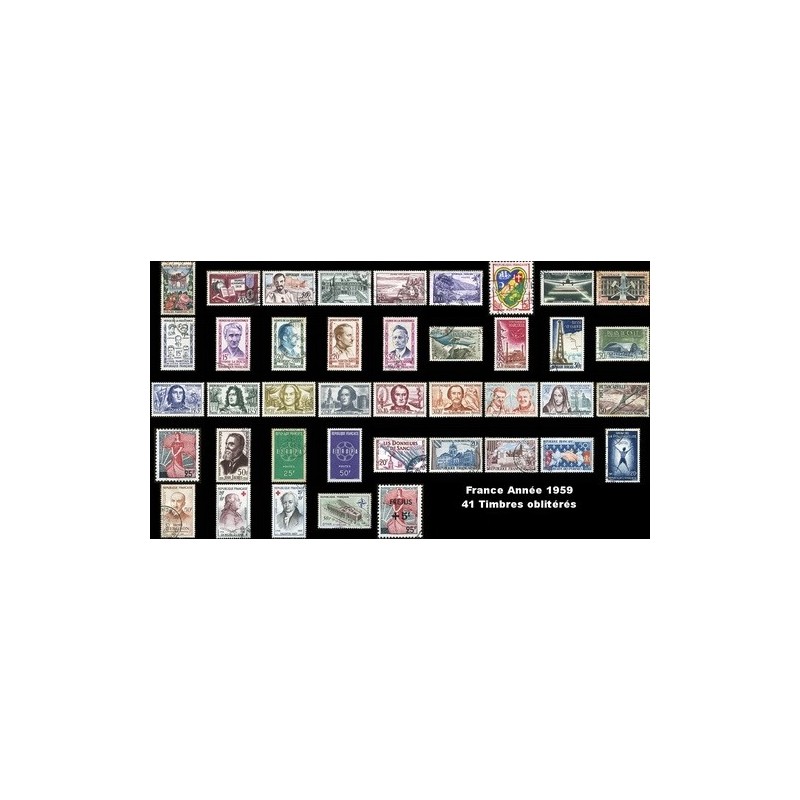 Année 1959 - 41 Timbres de France oblitéré.