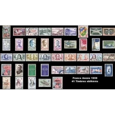 Année 1959 - 41 Timbres de France oblitéré.