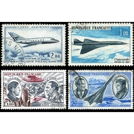 N°42+N°43+N°44+N°45 - 1965-Poste Aérienne Oblitéré.