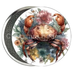 Badge Zodiaque Métal magnétique de 58 m/m avec Motif (CANCER)