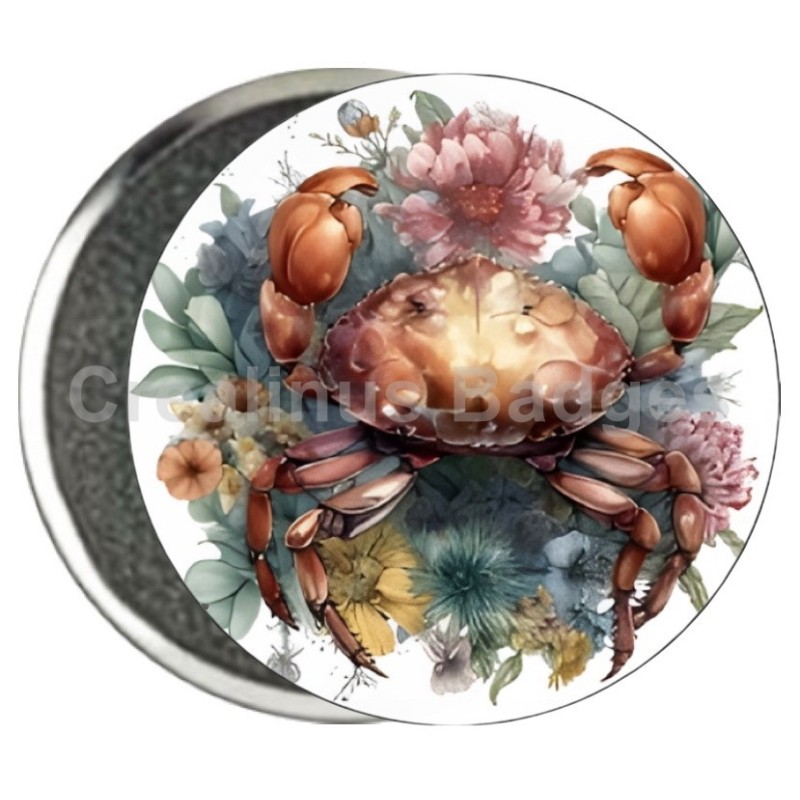 Badge Zodiaque Métal magnétique de 58 m/m avec Motif (CANCER)