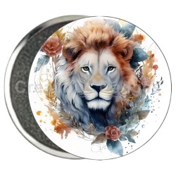 Badge Zodiaque Métal magnétique de 58 m/m avec Motif (LION)