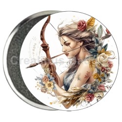Badge Zodiaque Métal magnétique de 58 m/m avec Motif (SAGITTAIRE)