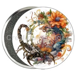 Badge Zodiaque Métal magnétique de 58 m/m avec Motif (SCORPION)