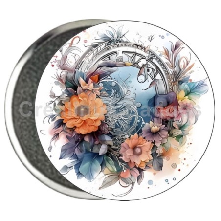 Badge Zodiaque Métal magnétique de 58 m/m avec Motif (VERSEAU)