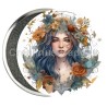 Badge Zodiaque Métal magnétique de 58 m/m avec Motif (VIERGE)
