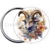 Badge Métal Miroir de 58 m/m avec Motif. (CAPRICORNE).