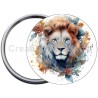 Badge Métal Miroir de 58 m/m avec Motif. (LION).