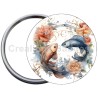 Badge Métal Miroir de 58 m/m avec Motif. (POISSONS).
