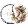 Badge Métal Miroir de 58 m/m avec Motif. (SAGITTAIRE).