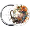 Badge Métal Miroir de 58 m/m avec Motif. (SCORPION).