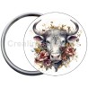 Badge Métal Miroir de 58 m/m avec Motif. (TAUREAU).