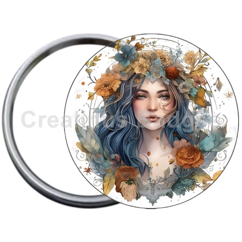 Badge Métal Miroir de 58 m/m avec Motif. (VIERGE).