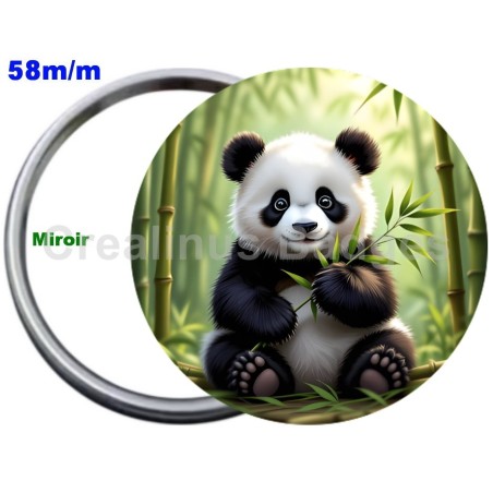 Badge Métal Miroir de 58 m/m avec Motif. (DIVERS).
