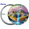 Badge Métal Miroir de 58 m/m avec Motif. (DIVERS).