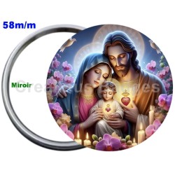 Badge Métal Miroir de 58 m/m avec Motif. (DIVERS).
