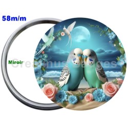 Badge Métal Miroir de 58 m/m avec Motif. (DIVERS).