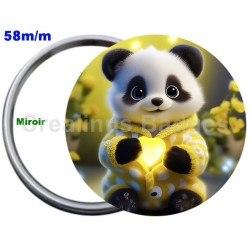 Badge Métal Miroir de 58 m/m avec Motif. (DIVERS).