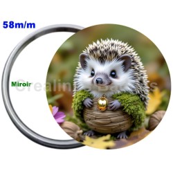 Badge Métal Miroir de 58 m/m avec Motif. (DIVERS).