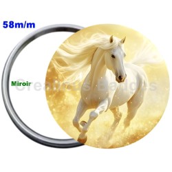 Badge Métal Miroir de 58 m/m avec Motif. (DIVERS).