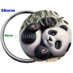 Badge Métal Miroir de 58 m/m avec Motif. (DIVERS).