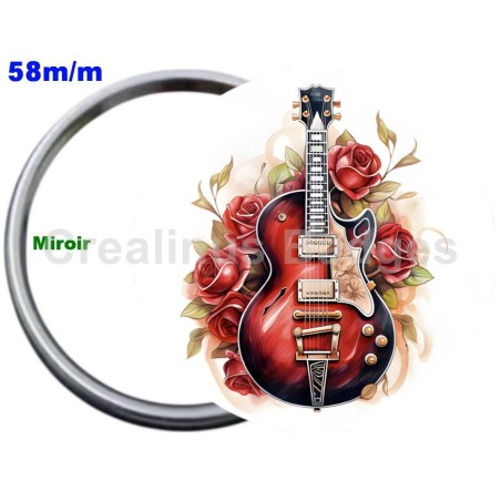 Badge Métal Miroir de 58 m/m avec Motif. (DIVERS).