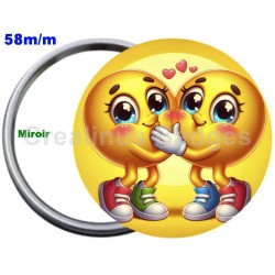 Badge Métal Miroir de 58 m/m avec Motif. (DIVERS).