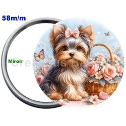 Badge Métal Miroir de 58 m/m avec Motif. (DIVERS).