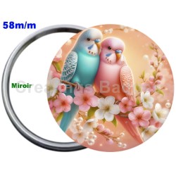 Badge Métal Miroir de 58 m/m avec Motif. (DIVERS).